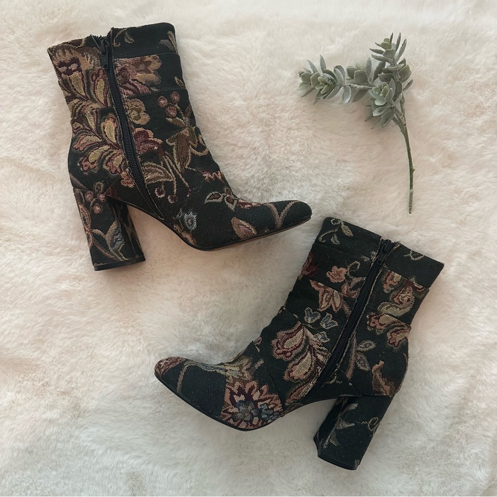 Poetic Licence | EUC - Patchwork Places - Booties - Size 7.5 - 3.5” Block heel - Picture 3 of 12